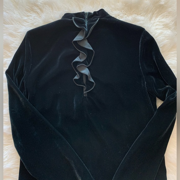 MaxMara Velvet silk blend women’s dress dark green size 6 new without tag - Picture 7 of 11